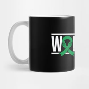 Bipolar Disorder Warrior with Green Awareness Ribbon Mug